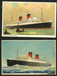 CUNARD Ocean Liner RMS MAURETANIA 2 Postcards  