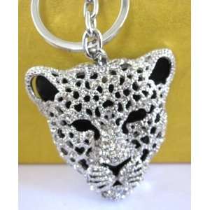   Key Ring Leopard Mask Crystals Rhinestone Key Chain Keyring Holder