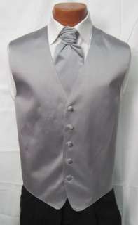 Mens Dark Silver Brandon Michael Fullback Tuxedo Vest & Matching Shar 