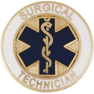 surgical technician pin w star of life emblem pin w safety catch we do 