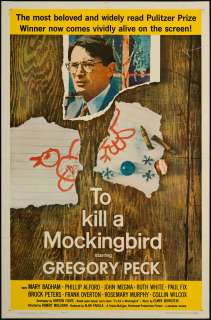 To Kill a Mockingbird 1963 Original U.S. One Sheet Movie Poster  