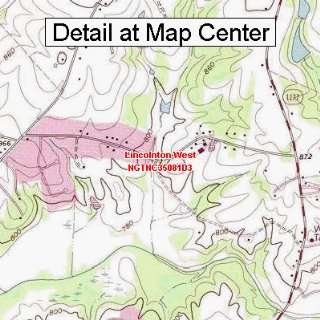 USGS Topographic Quadrangle Map   Lincolnton West, North 