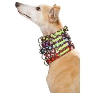 Barker & Meowsky Designer Chocolate Spot Dog Collar   Cherry   Extra 