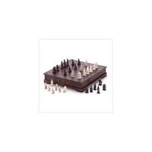  Imperial Asian Chess Game Board Figural Piece Set Decor 