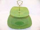 SHAMROCK Fiesta SQUARE 2 TIER Tidbit Tray items in Colorful Dishes and 