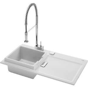   Drop In Kitchen Sink with Left Bowl in White Alpin