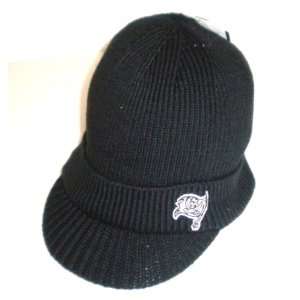   Bay Buccaneers Reebok Billed Black & White Collection Knit Beanie Hat
