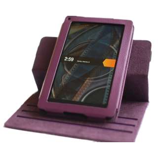 uCase(tm) 360 Degree Purple Rotating Cover Case for  Kindle Fire 