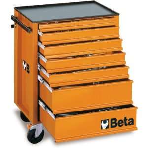 Beta C24 O Mobile Roller Cab with Seven Drawers, Orange  