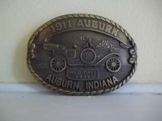   1911 AUBURN, INDIANA MODEL N CAR BRASS BELT BUCKLE ACD DAYS 1985 RARE