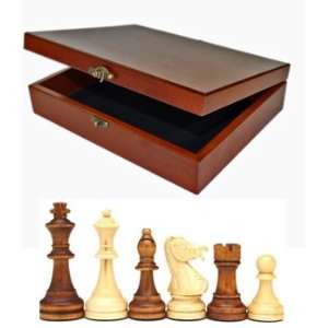 English Staunton Wood Tournament Chess Pieces, Weighted with Deluxe 