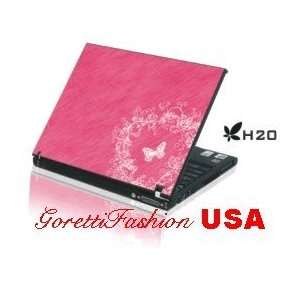  Laptop Notebook Skins Cover H20 Pink Butterfly Skin   2 