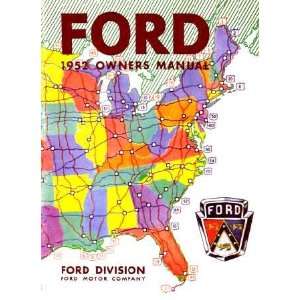    1952 FORD PASSENGER CAR Owners Manual User Guide: Automotive