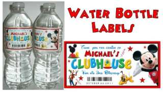 20 MICKEY MOUSE CLUBHOUSE Birthday Water Bottle Labels   Glossy  
