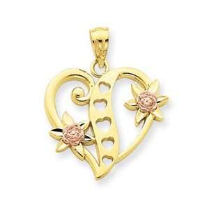  14K Two Tone Gold Heart Charm [Jewelry]