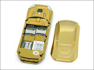New Unlocked Luxury Metal Ferrari GT Gold Filp Mobile Phone Dual SIM 
