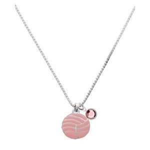 Large 2 D Pink Volleyball or Water Polo Ball Charm Necklace with Light 