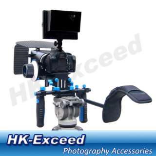   Shoulder Mount Rig Movie Kit +Follow Focus +Matte Box Gear Belt  