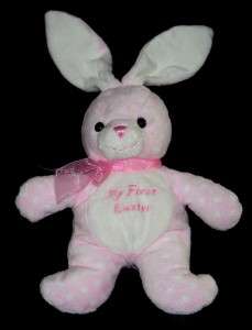 Pink Polka Dot Bunny My First Easter Plush Toy   