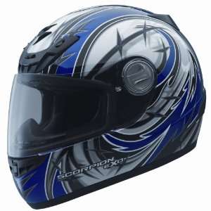  Scorpion EXO 400 Sting Blue Large Full Face Helmet 