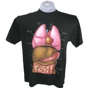 XL Anatomically Correct T Shirt is Black with Full Color Illustrations 