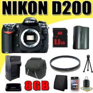  Nikon D200 10.2MP Digital SLR Camera (Body) UV Filter 8GB 