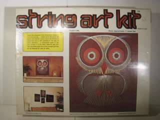VTG Retro Modern Wise Fuzzy OWL String Art Kit Crafts Wall Decor 3D 16 