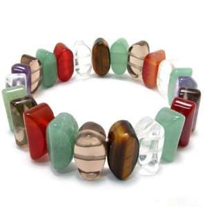  Natural Colorful Crystal Bracelet Rowed Jewelry 