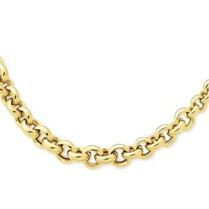  14k 17in Graduated Fancy Link Necklace Jewelry