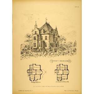  1890 Print Villa House Weser River Germany Architecture 