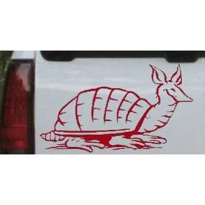 Armadillo Animals Car Window Wall Laptop Decal Sticker    Red 30in X 