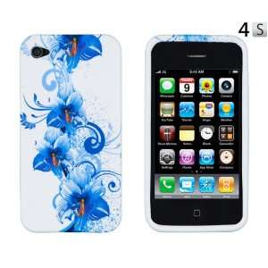  Blue Morning Glory Flexible TPU Gel Case for Apple iPhone 
