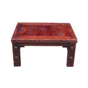  Vintage Solid Wood Burgundy Color Coffee Table