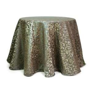  Pack of 2 Brown Scroll Pattern Polyester Round Table 