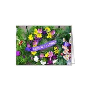  ANZAC Day Remembrance Card   Blank photograph of wreath 