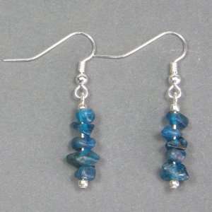  Blue Apatite Crystal Tumbled Chip Earrings   (ER29 