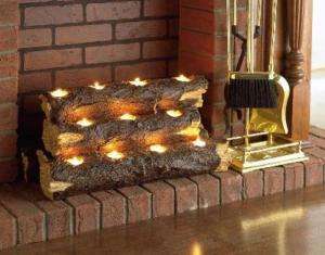 Resin Tealight Fireplace Log Fireplce Accessories NEW  
