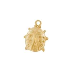  Matte 16KT Gold Plated Lady Bug Charm 17mm (1) Arts 