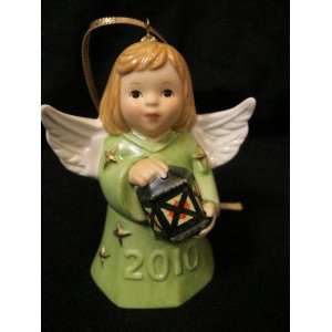  2010 Annual Dated Goebel Angel Bell Ornament   Green 