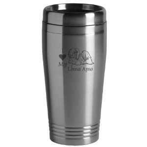    ounce Stainless Travel Mug   I Love My Lhasa Apso: Sports & Outdoors