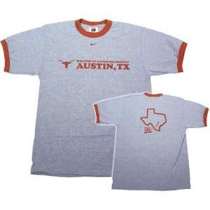  Nike Texas Longhorns Ash City Ringer T shirt Sports 