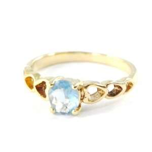    Ring plated gold Celestina aquamarine.   Taille 59 Jewelry