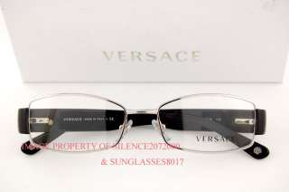 Brand New VERSACE Eyeglasses Frames 1168H 1000 SILVER/BLACK 100% 