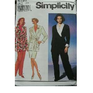 , SKIRT & UNLINED JACKET WITH TIE BELT SIZE 6 8 10 SIMPLICITY PATTERN 