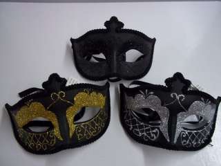 Black Venetian Mask Costume Halloween Mask Masquerade  