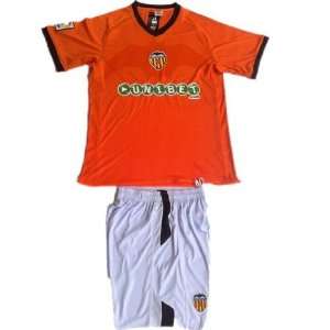  10/11 valencia cf away orange soccer jersey kit Sports 