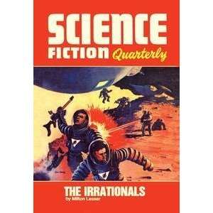  Vintage Art Science Fiction Quarterly Astronaut Battle 