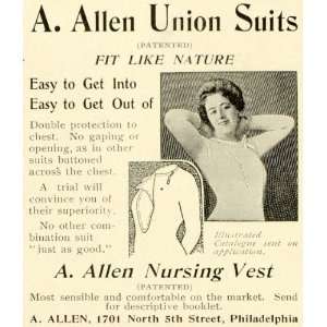  1899 Ad A. Allen Womens Union Suits Undergarments Nursing 