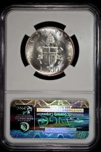 1981 Vatican 500 Lire Silver NGC MS 66 UNC N029  