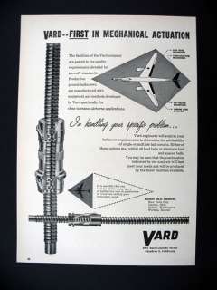 Vard Production Ground Ballscrews aircraft airplane 1956 print Ad 